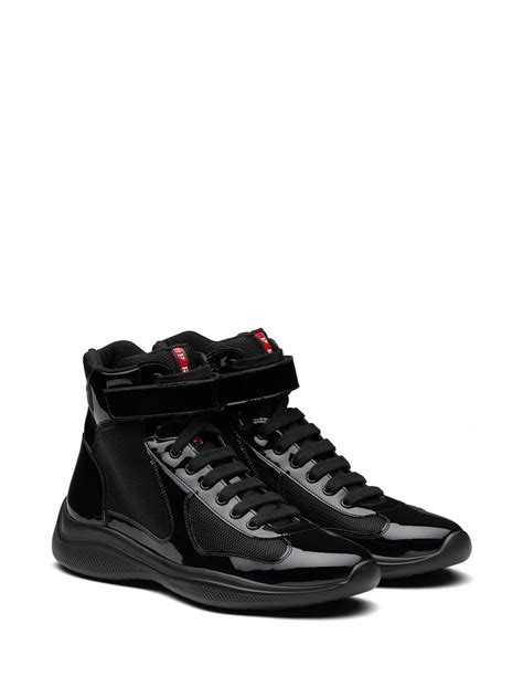 prada high top knit sneakers|high top prada americas cup.